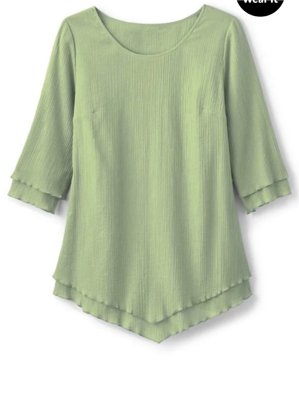 Soft Surroundings Siesta Key Tunic S Sage Green Double Layer Cotton Gauze Top - Picture 2 of 10